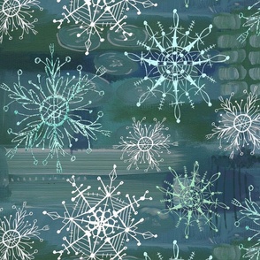 Snowflakes On Canvas