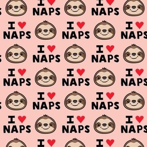 I heart naps - cute sloths - pink - LAD21