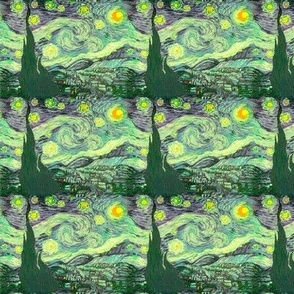 Green Starry Night seamless