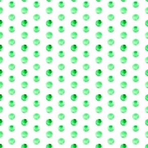 Small / Green Polka Dots Watercolor