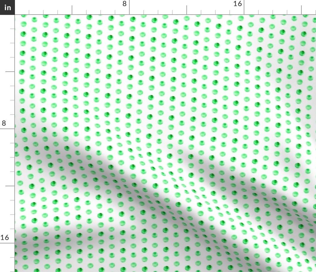 Small / Green Polka Dots Watercolor