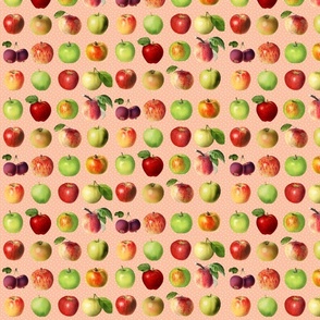 Tiny apples and dots on peach ground