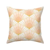 Hex Deco Art Deco Sunrise large scale in apricot by Pippa Shaw