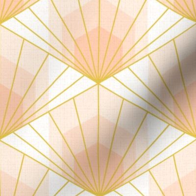 Hex Deco Art Deco Sunrise large scale in apricot by Pippa Shaw