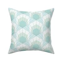 Hex Deco Art Deco Sunrise large scale in duck egg blue by Pippa Shaw