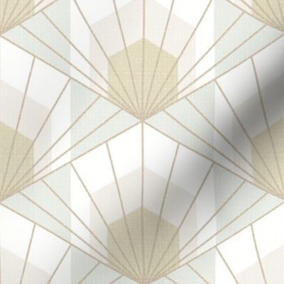 Hex Deco Art Deco Sunrise large scale in grey by Pippa Shaw