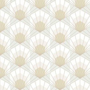 Hex Deco Art Deco Sunrise large scale in grey by Pippa Shaw