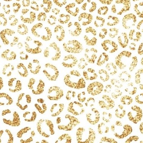 leopard print - sparkly gold yellow - large scale