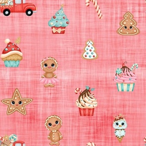 gingerbread red linen