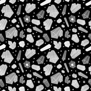 Black and White Crystal Quartz Pattern, Small