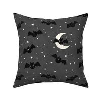 Black and White Bats and star night in Black, Large