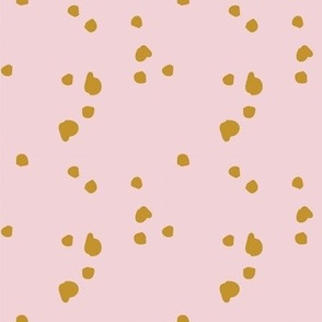 Organic Watercolour Dot Swirls - Pink And Gold.