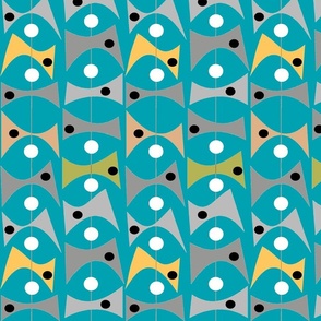 Mid-century Abstract Teal #6