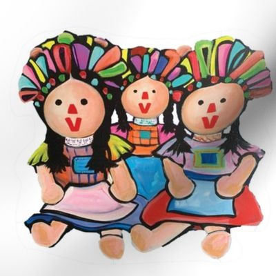 Mexican Maria Dolls Trio 