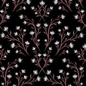 Little Wildflowers Symmetrical - Black Brown