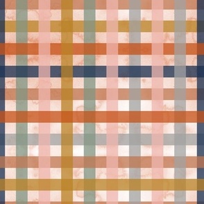 0,5´´ Earthy plaid in rust. blush and gold
