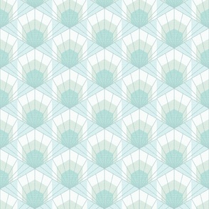 Hex Deco Sunrise medium scale in duck egg blue by Pippa Shaw