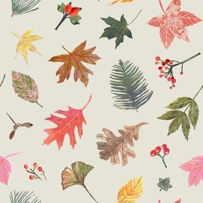 Falling Autumn Leaves -Ivory 