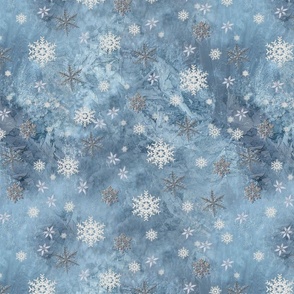 Snowflakes on a Frozen Glass Window