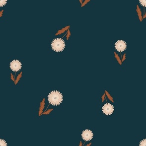 Medium // Pretty Little Dandies  // Fall Colours on Dark Teal