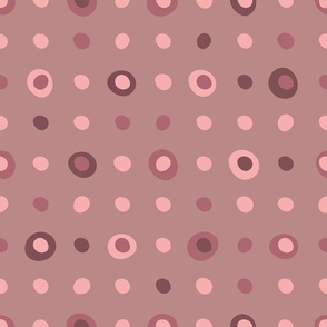 Abstract polka dots dark blush pink pattern