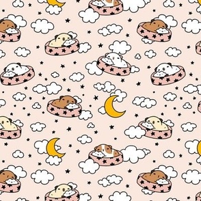 Sleepy Guinea pig Pattern in Baby Pink, Small