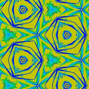 African Pattern-blue, green and yellow