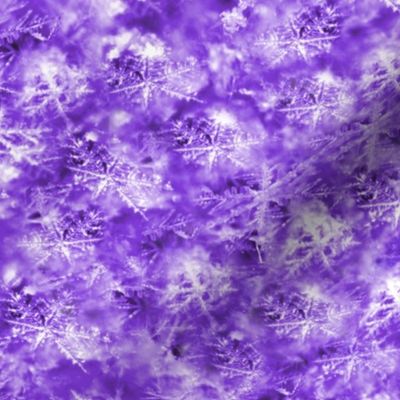 Scattered Snowflakes and Ice in Purple