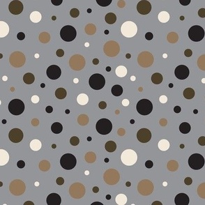 Pop Dots (Brown Black White on Gray)