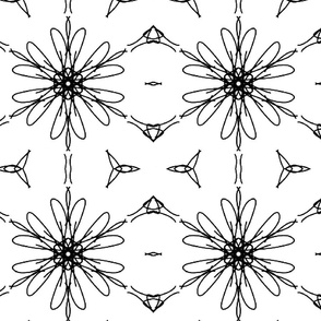 Floral Pattern-black and white