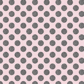 Deep Grey Dots on a Sweet Pea Pink  background