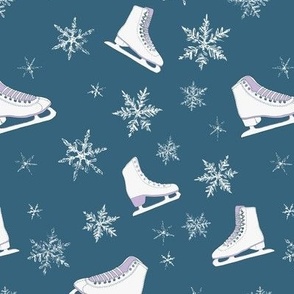 Ice Crystals and Ice Skates (snowflakes, winter)