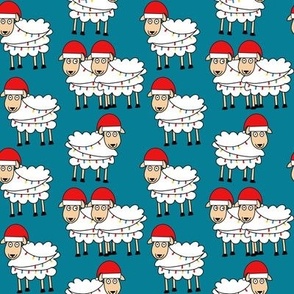 Christmas Party Sheep - Teal