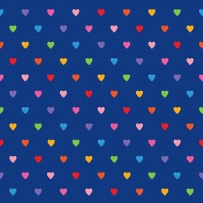 Rainbow Hearts in Navy by Liz Conley