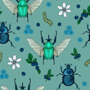 Beetles on mint