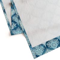 Frozen Mermaid Snowflake Scales in Denim Blue - large