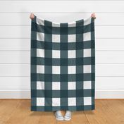 Large // Teal Buffalo Plaid // Coordinate // Pretty Little Flowers and Leaves Collection