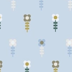 Retro Geometric Folk Art Flowers