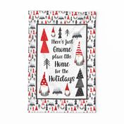  Fat Quarter Panel Wall or Door Hanging Tea Towel Size There's Just Gnome Place Like Home  For The Holidays Winter Wonderland