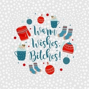 Swatch 8x8 Square Fits 6" Hoop for Embroidery or Wall Art DIY Pattern Kit Template Quilt Square Warm Winter Wishes Bitches Sarcastic and Sweary Holiday Christmas Comforts
