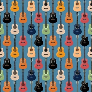 Medium Scale Guitars on Blue