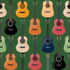 Large Scale Guitars on Green