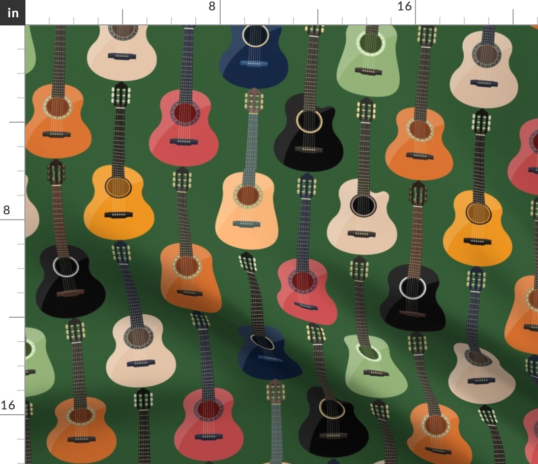 Large Scale Guitars on Green