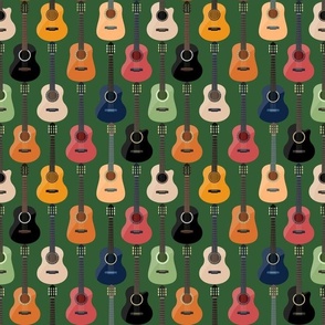 Medium Scale Guitars on Green
