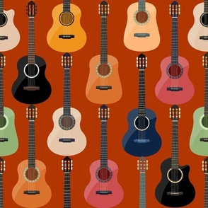Large Scale Guitars on Burnt Orange