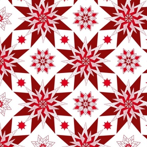 Patchwork quilt in red