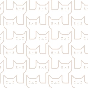 Continuous Line Cats Taupe- Neutral Geometric Minimalist Cat- Large Scale- Wallpaper- Home Decor