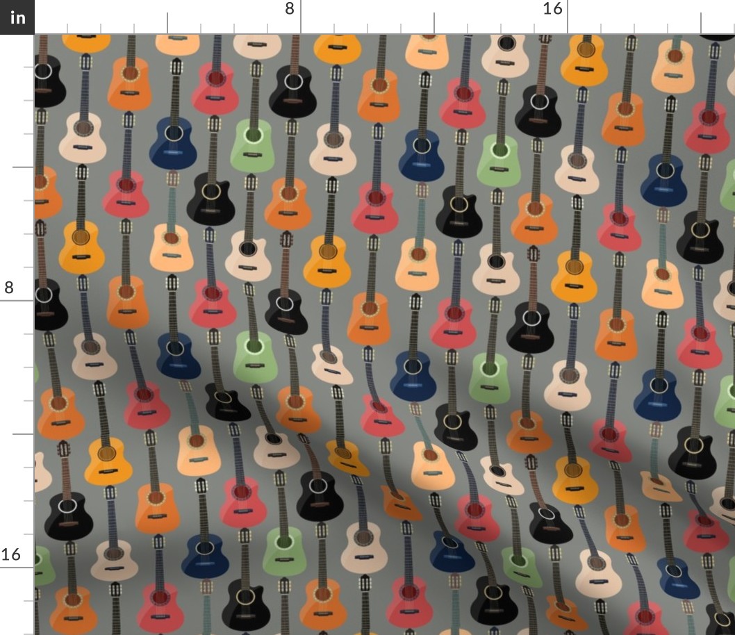 Medium Scale Guitars on Pewter Grey