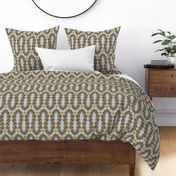 Oak Chevron - mustard and grey - small scale 