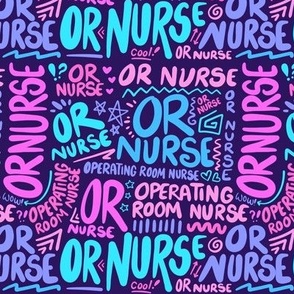 OR Nurse Scribbles Blue Pink
